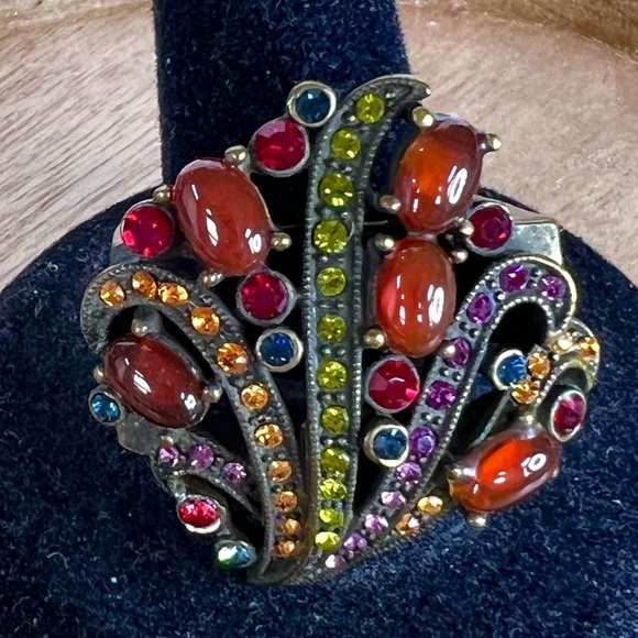 Heidi Daus “Carnelian Bouquet” VERY Vintage ring Size 6 - Picture 1 of 9